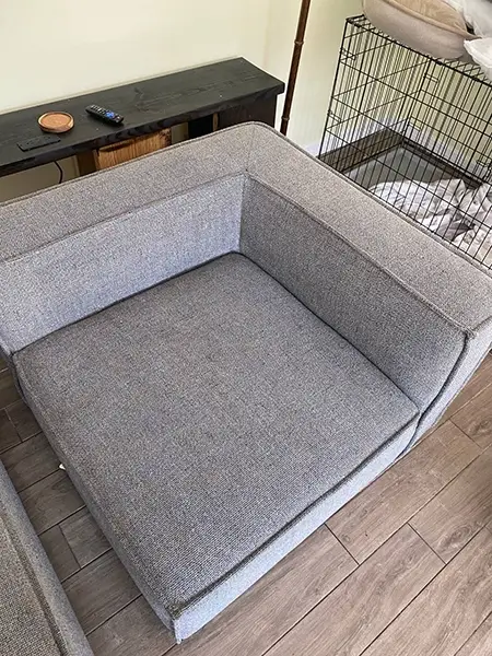 Sectional couch after professional cleaning in Tampa