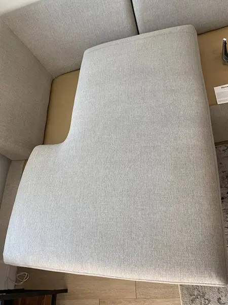 Upholstered sectional after professional cleaning in Tampa